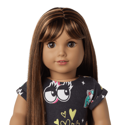 Truly Me™ 18-inch Doll #122 with straight dark-brown hair