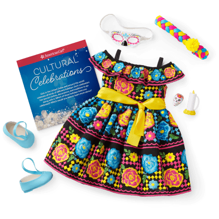 Día de Muertos Celebration Outfit for 18-inch Dolls