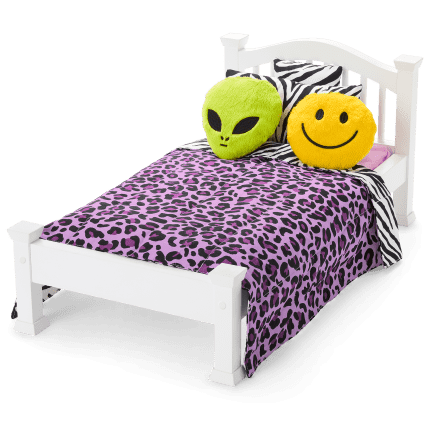 Nicki’s™ Bed & Animal-Print Bedding Set for 18-inch Dolls (Historical Characters)